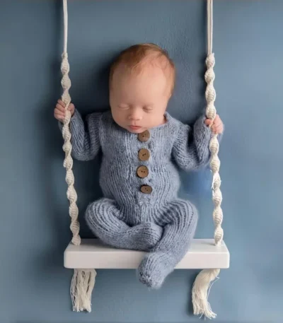 Baby Photography Props Newborn Swing Chair Wooden Furniture Infants Photo Shooting Prop Accessories Baby Photo Props Swings 1
