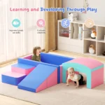 9PCS Children’s Foam Buliding Blocks Set Large Foam Climbing Blocks For Toddlers Indoor Outdoor Playground Soft Play Ball Pit