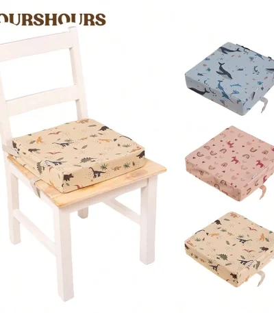 Portable Toddler Booster Seat for Dining Table Adjustable Straps Non-Slip Increasing Cushion Easy To Clean Baby Booster Seats