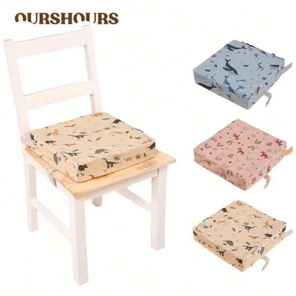 Portable Toddler Booster Seat for Dining Table Adjustable Straps Non-Slip Increasing Cushion Easy To Clean Baby Booster Seats
