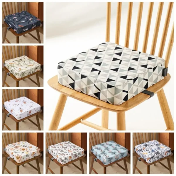 Detachable Cover Baby Booster Seat Cushion Waterproof Stain-resistant Sponge Chair Cushion Non-slip Bottom Soft