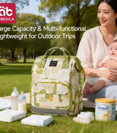 AIBEDILA Large Capacity Mommy Backpack Lightweight Waterproof Multi-pocket Baby Storage Bag for Outdoor Travel 1