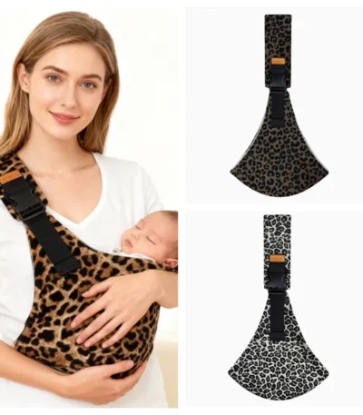 Baby Going Out Safety Carrier Simple Leopard Pattern Portable Front Hug Type Back Baby Out of the Baby Artifact Waist Stool 1