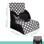 Universal Portable Baby Booster Seat for Dining Room & Travel – Foldable Space-Saving Chair with Washable Straps & Safety Buckle