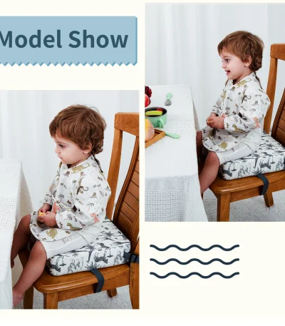 Children Ventilate Increased Chair Pad Baby Booster Seat Portable Kids Dining Heighten Cushion Pram Chair Adjustable Removable
