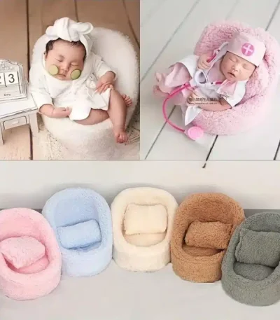 Newborn Photography Prop Sofa Baby Photoshoot Posing Couch Posing Sofa Furry Seat Infant Photo Shooting Chair Baby Shower Gift