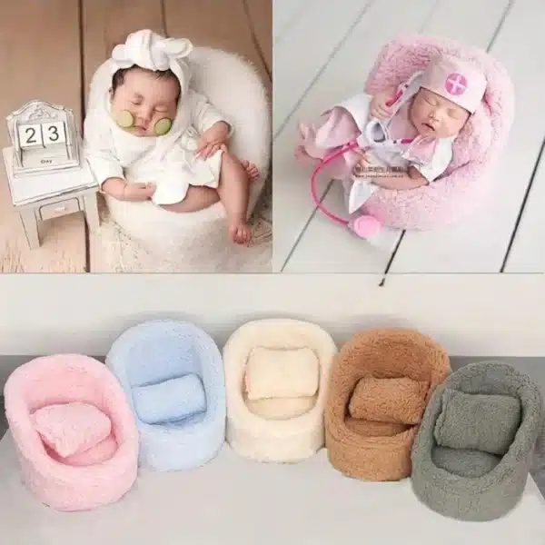 Newborn Photography Prop Sofa Baby Photoshoot Posing Couch Posing Sofa Furry Seat Infant Photo Shooting Chair Baby Shower Gift