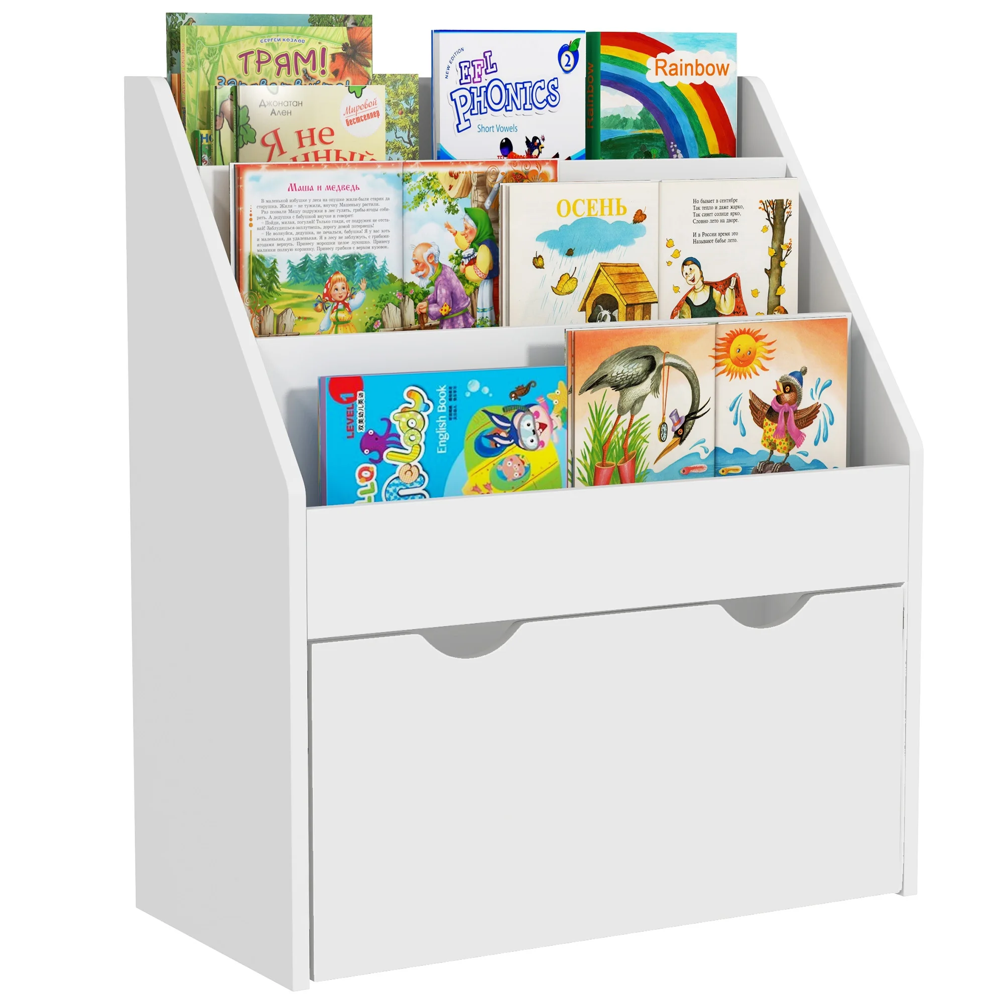 Aiyaplay Toy Shelf with 3 Compartments, Children’s Bookcase, Mobile Toy Box, Drawer with Wheels, Multifunctional, for Bedroom, Nursery, Playroom, White Aiyaplay Toy Shelf with 3 Compartments, Children’s Bookcase, Mobile Toy Box, Drawer with Wheels, Multifunctional, for Bedroom, Nursery, Playroom, White