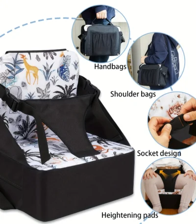 Portable Foldable Baby Dining Booster Seat Non Slip Pad For 0 3 Years Old Boys Girls Christmas Halloween Holiday Gift Supplies
