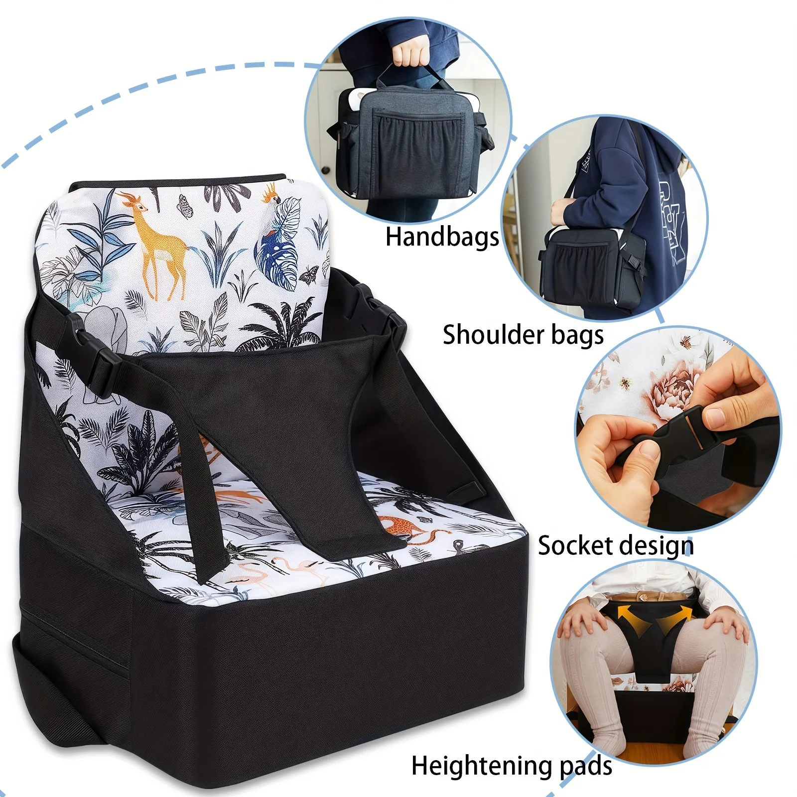 Portable Foldable Baby Dining Booster Seat Non Slip Pad For 0 3 Years Old Boys Girls Christmas Halloween Holiday Gift Supplies Portable Foldable Baby Dining Booster Seat Non Slip Pad For 0 3 Years Old Boys Girls Christmas Halloween Holiday Gift Supplies