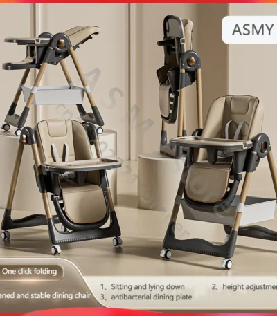 Raised baby dining chair, children’s multifunctional foldable dining chair, convenient baby eating dining chair, baby recliner