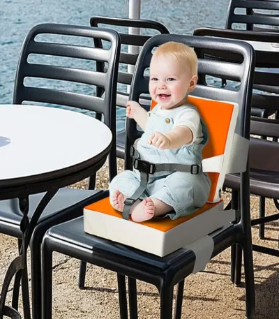 Toddler Table Booster Seat Waterproof Booster Feeding Seat Non-Slip Portable Booster Seat Cushion With Backrest And Adjustable