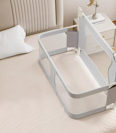 Baby Bedside Crib 120x50cm, Parent Bed Crib, Bed Rail/Fall Protection Alternative for Children’s Bed, Baby Box Spring Bed
