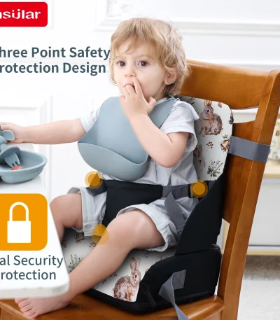 New Portable Baby Seat Sponge Cushion Removable Child Dining Chair Booster Mat Waterproof Easy To Install Child Seat Accessories