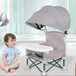 Baby Camping Outing Folding Seat Portable Sunshade High Chair with Tents Baby Dining Table Chair for Baby Camping Equipment