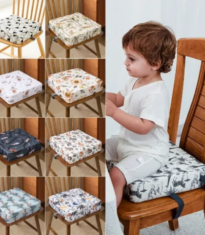 Detachable Cover Baby Booster Seat Cushion Waterproof Non-slip Bottom Sponge Chair Cushion Stain-resistant Breathable