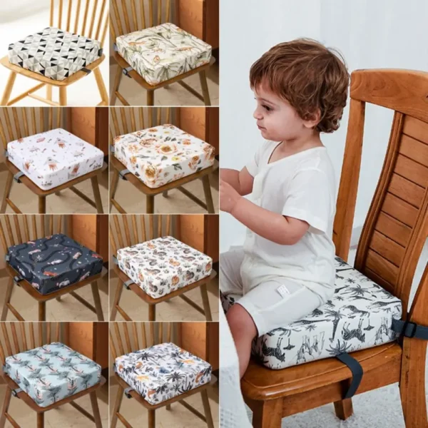 Detachable Cover Baby Booster Seat Cushion Waterproof Non-slip Bottom Sponge Chair Cushion Stain-resistant Breathable