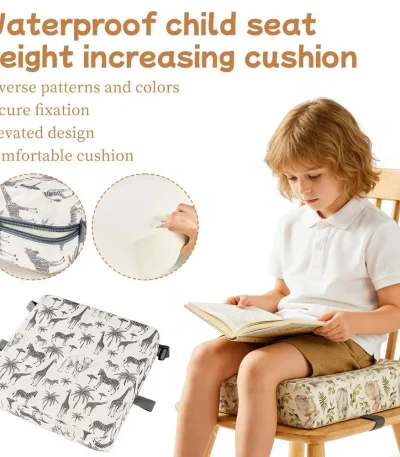Portable Waterproof Baby Booster Seat Cushion for Dining Table Outdoor Travel Toddler High Chair Seat Pad Washable Thick Mat