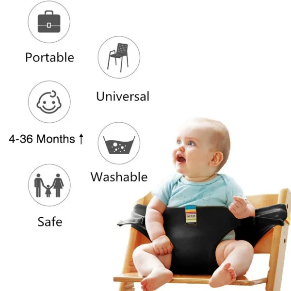 Portable Baby High Chair Safety Seat Harness for Baby Travel Essential Easy High Booster Seat Cover for Infant Eating Feeding