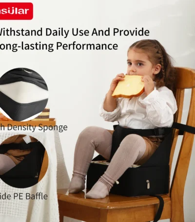 INSULAR Kids Foldable Seat High Pad Child Anti-slip Cushion Comfortable Toddler Booster Seat Waterproof Chair Saddle Portable