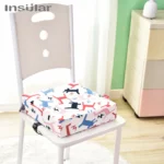 INSULAR Adjustable Dining Chair Booster Cushion Pad for Kids Toddlers Removable Washable High Chair Seat Pillow for Safe Feeding