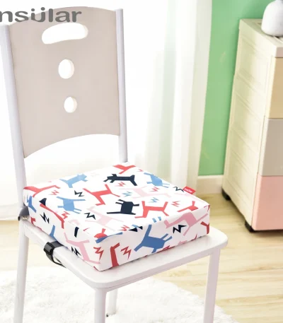 INSULAR Adjustable Dining Chair Booster Cushion Pad for Kids Toddlers Removable Washable High Chair Seat Pillow for Safe Feeding