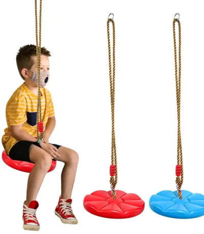 Children’s Disc Swing Kid Indoor and Outdoor Sports Red Blue Thickened Octagonal Petal Swing Hanging Swing Toys Rocking Chair