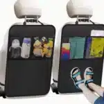 Car Seat Back Protector with Storage Pocket – Kick Guard, Foldable and Durable Polyester Material for Easy Cleaning
