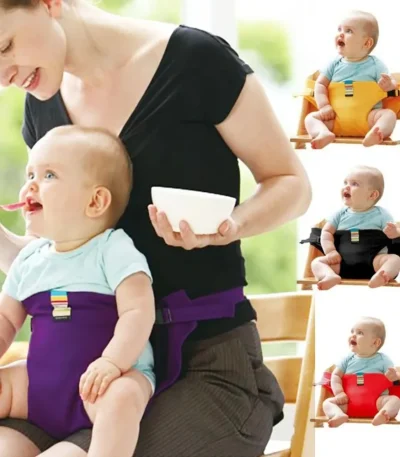Portable Baby Dining Chair Fixed Belt Washable Baby High Seat Strap Outsidoor Infant Feeding Dinning Cover Seat with Safety Belt