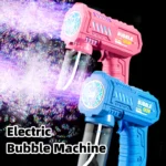 Fully Automatic Bubble Gun Rocket Bubbles Machine Automatic Blower with Bubble Liquid Toy for Kids Beach Outdoor Bubble Gifts