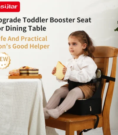 Kids Foldable Ventilated Booster Seat Pad Anti Slip Cushion Comfortable Toddler Chair Saddle Portable Waterproof High Seat