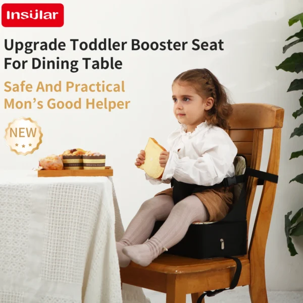 Kids Foldable Ventilated Booster Seat Pad Anti Slip Cushion Comfortable Toddler Chair Saddle Portable Waterproof High Seat