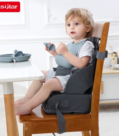 INSULAR Portable Foldable Anti slip Children’s Seat High Cushion Baby Dining Chair High Cushion Children’s Travel Supplies