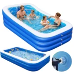 Foldable Inflatable Pool Thickened Family Swimming Pools Adult & Children Paddling Pool for Garden Backyard Summer Water Parties