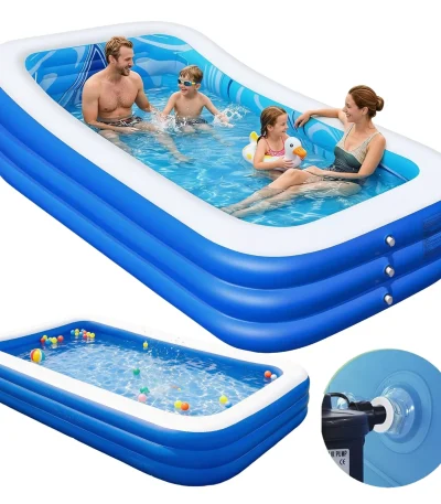 Foldable Inflatable Pool Thickened Family Swimming Pools Adult & Children Paddling Pool for Garden Backyard Summer Water Parties