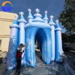 Frozen Themed Inflatable Castle Arch for Kids Party,Large Winter Wonderland Inflatable Entrance Tunnel