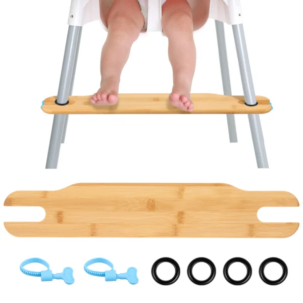 Baby High Chair Footrest Adjustable Height Baby Highchair Foot Pedal Natural Bamboo Wooden Infant Seat Foot Rest Babies Stuff