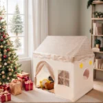 【Leisure and Entertainment】Large Children’s Toy Castle, Pink Playhouse with Floral Design, Children’s Pretend Play Tent, Kids’ Secret Base and Sleeping Tent, Outdoor Beach Toy Playhouse, Holiday Gift for Boys and Girls, Christmas and Halloween Gifts, Without Accessories