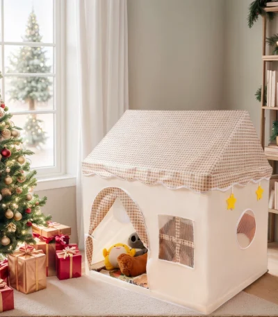 【Leisure and Entertainment】Large Children’s Toy Castle, Pink Playhouse with Floral Design, Children’s Pretend Play Tent, Kids’ Secret Base and Sleeping Tent, Outdoor Beach Toy Playhouse, Holiday Gift for Boys and Girls, Christmas and Halloween Gifts, Without Accessories