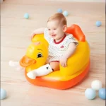 Baby Kid Inflatable Seat Baby Cartoon Duck Seat, Portable PVC Learn to Sit Stool Baby Sofa Chair Bedroom Bathroom Sofa
