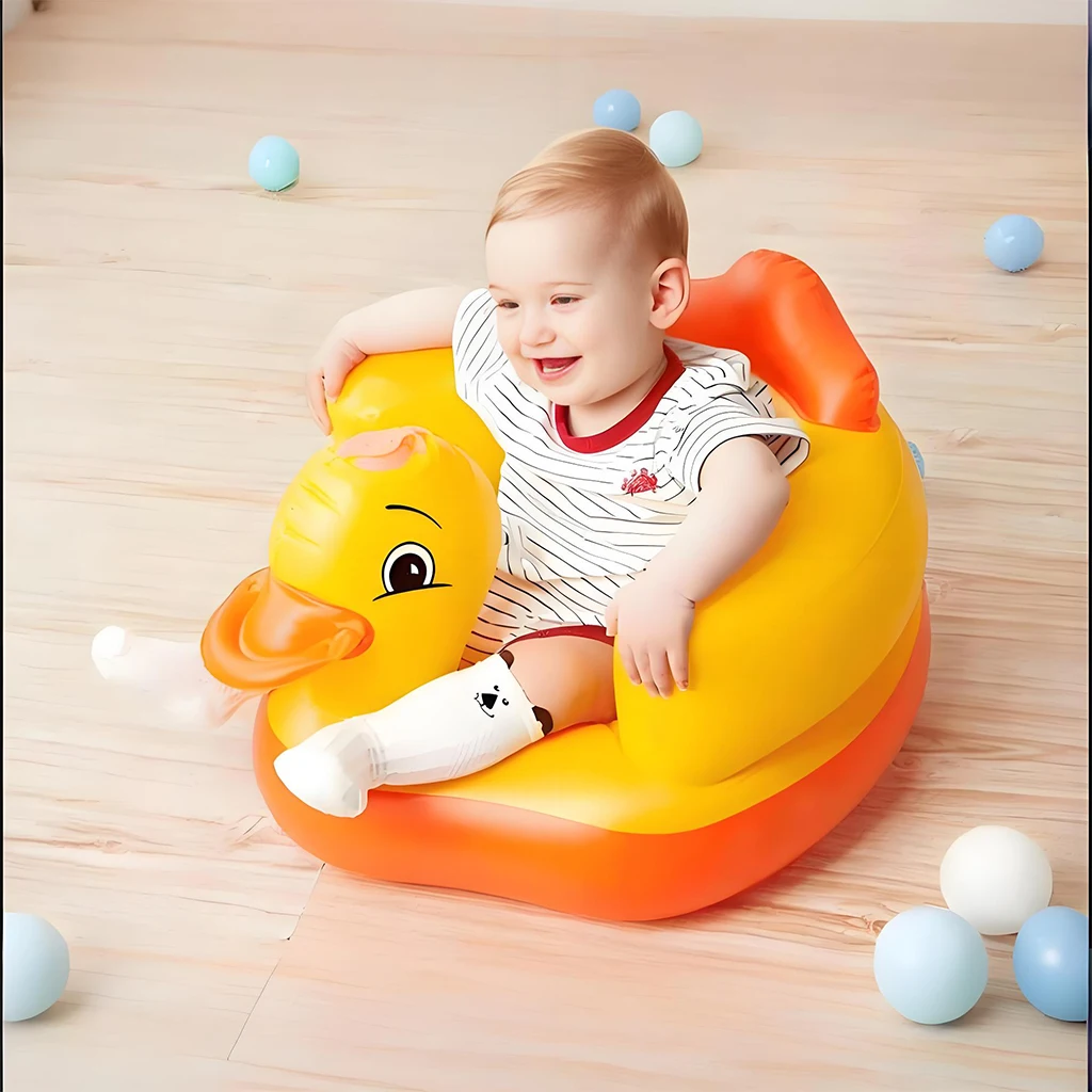 Baby Kid Inflatable Seat Baby Cartoon Duck Seat, Portable PVC Learn to Sit Stool Baby Sofa Chair Bedroom Bathroom Sofa Baby Kid Inflatable Seat Baby Cartoon Duck Seat, Portable PVC Learn to Sit Stool Baby Sofa Chair Bedroom Bathroom Sofa