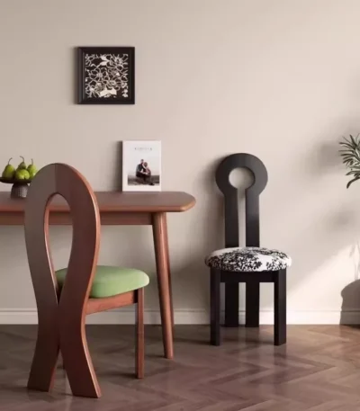Solid Wood Soft Seats Dining Chair Household Study Backrest Chair Restaurant Dining Table Stool Nordic French Style Furniture