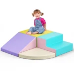 4 Pieces Toddlers Foam Climbing Blocks Leather Cover Kids Developmental Toy Play Gym Indoor Playground Birthday Christmas Gift