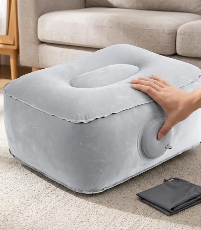 Press-to-Inflate Inflatable Booster Seat Foldable Waterproof Air Seat Cushion Muscle Relief Breathable Travel Press Leg Stool