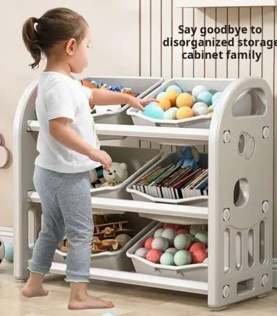Baby Toy Storage Cabinet Classification Organization Storage Box Sundries Storage Bookshelf Cabinet for Living Room & Bedroom