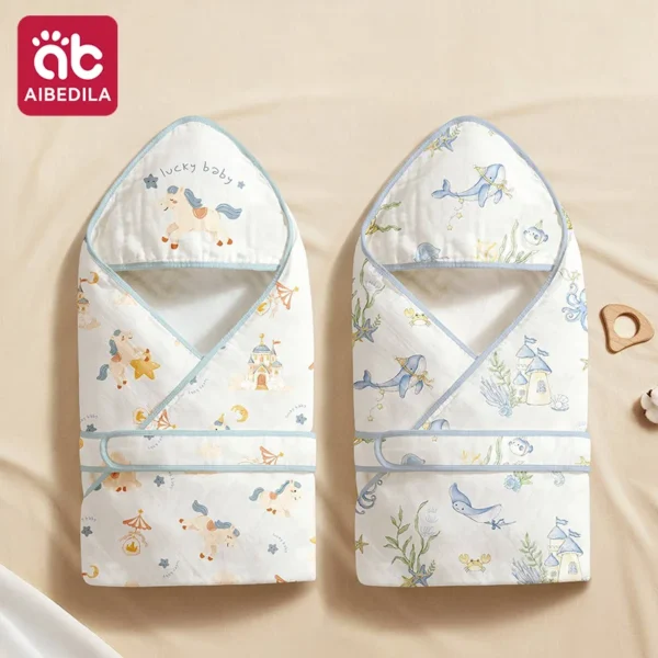 AIBEDILA Newborn Hospital Swaddle Wraps A Grade Pure Cotton Thin Gauze Baby Receiving Blanket Summer Soft Infant Swaddle Blanket
