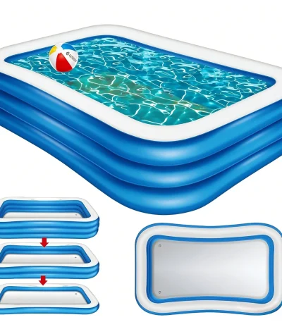 Inflatable Pool Family Swimming Pools Removable Garden Backyard Outdoor Paddling Pool for Adult&Child Garden Summer Water Party