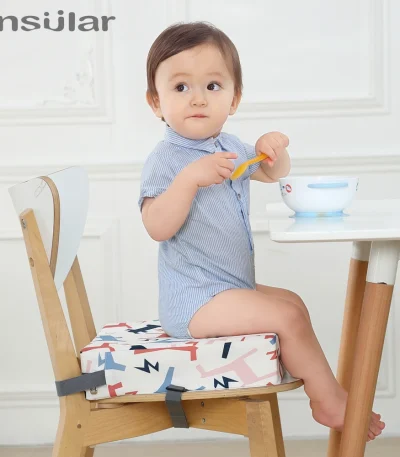 INSULAR Adjustable Removable Kids Booster Seat Cushion Anti-Slip Baby Dining High Chair Pad Portable Safe Children Eating Pillow