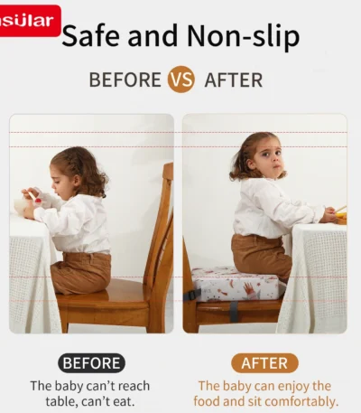 Baby Thicken Dining Chair Booster Cushion Removable Kids Non-slip Highchair Seat Pad Star Chair Heightening Cushion Waterproof 1