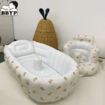 Multifunctional Baby PVC Inflatable Baby Bathtub Chair Cute Bear Foldable Baby Bathtub Infant Bathtub Bathing Stool